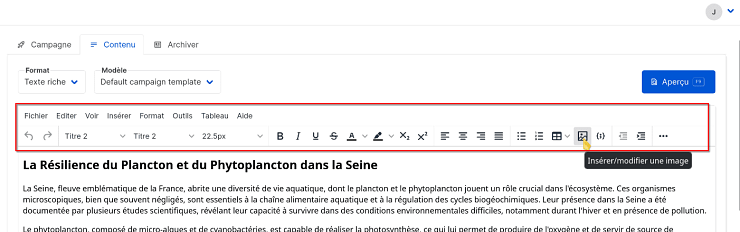 La barre de mise en forme